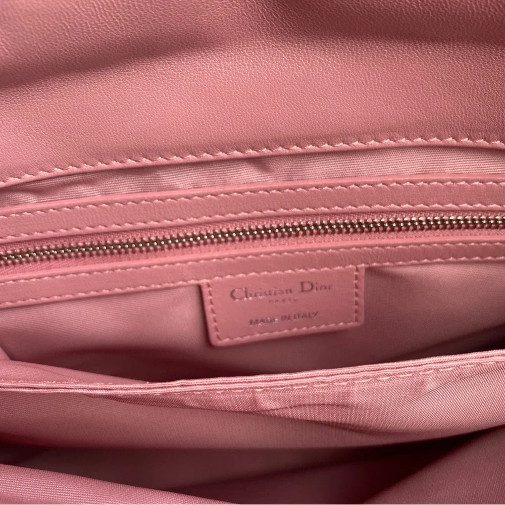 Christian Dior Pink Lambskin Leather Cannage Flap Bag - Picture 13 of 16